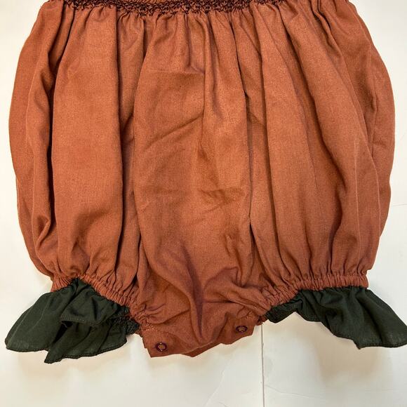 Well Dressed Wolf "Classic Smocked Bubble" Custom Dyed Romper - Size 9M - Picture 3 of 5